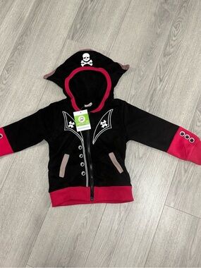 Doodle Pants 3D Pirate Backpack Hooded Zip-Up Jacket
